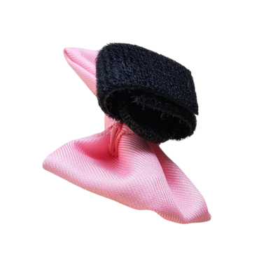 Fabric Dog Bow Tie with Fixed Velcro Closure Pink