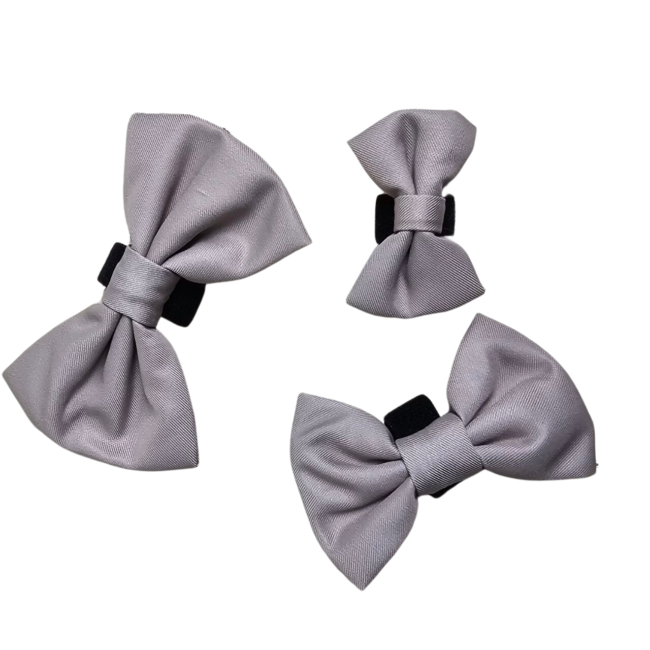 Fabric Dog Bow Tie with Fixed Velcro Closure - Beige