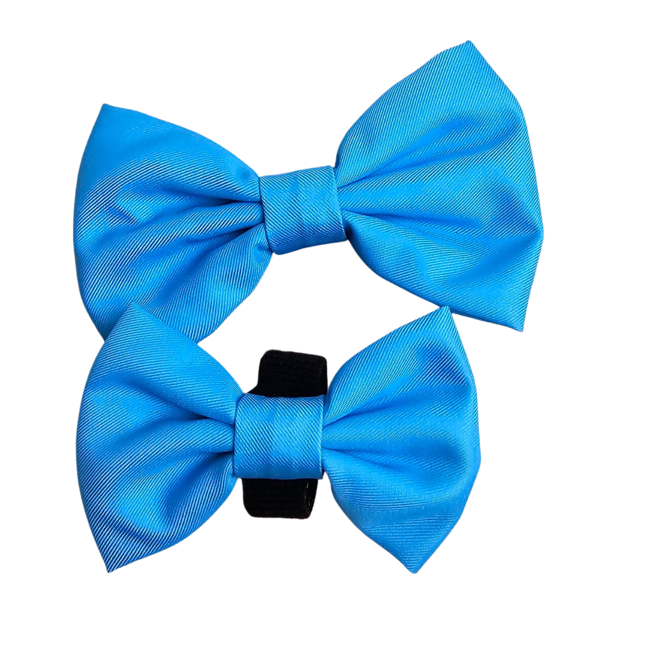 Fabric Dog Bow Tie with Fixed Velcro Closure - Blue