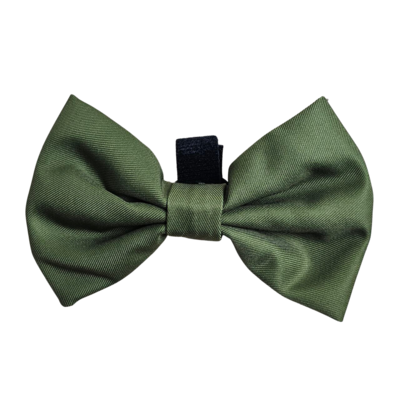 Fabric Dog Bow Tie with Fixed Velcro Closure - Green