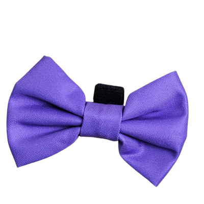 Fabric Dog Bow Tie with Fixed Velcro Closure - purple - (M - 9cm)