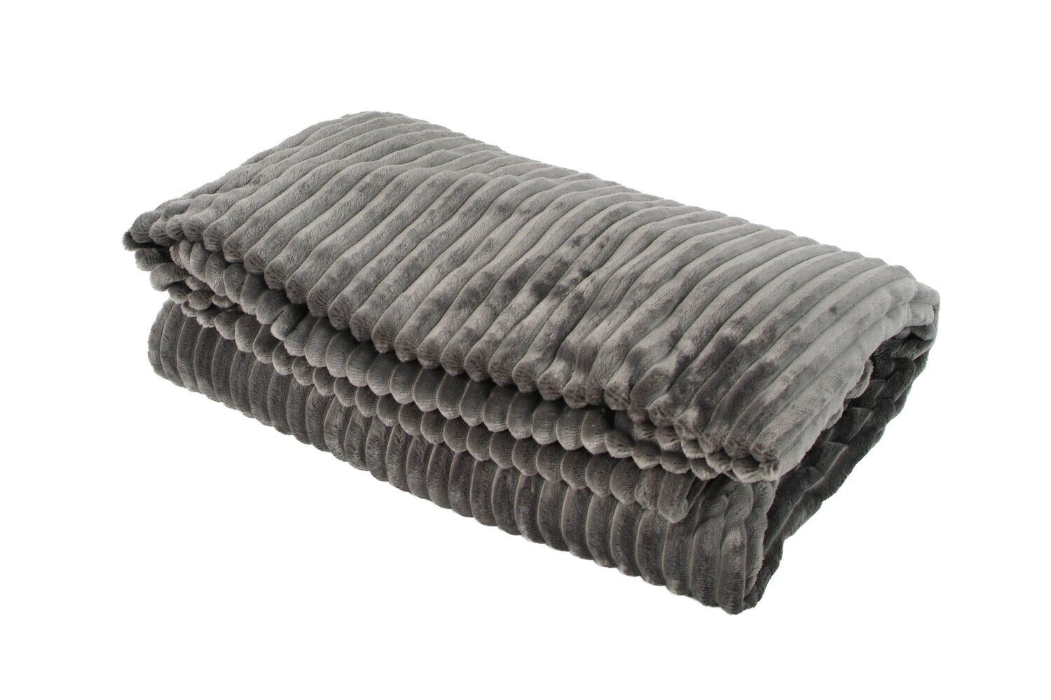 Blanket Double-sided Striped 200x155cm, Color: Grey