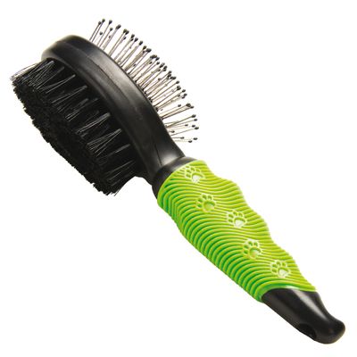 Double brush with rounded PVC tips