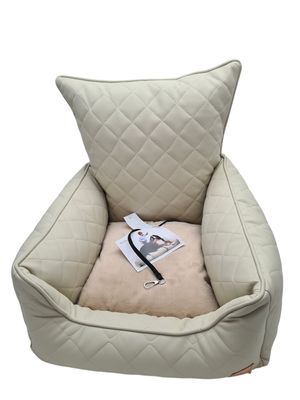 Ischia Autostoel Hondenmand Trap Beige + castorino beige