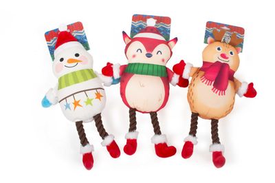 Kerst hondenspeelgoed met touw