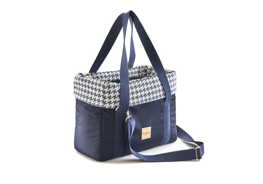 Annalisa Rete bag Gordon Blue + pied de poule blue 40x20x30cm Annalisa Rete bag Gordon Blue + pied de poule blue 40x20x30cm