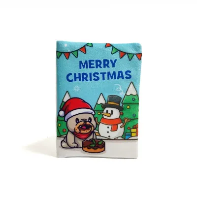 Merry Christmas card bulldog