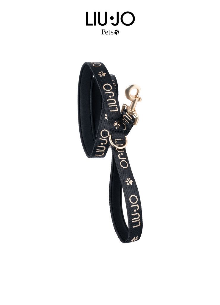 Laisse jacquard Liu-Jo pour chien avec logo et motif pattes