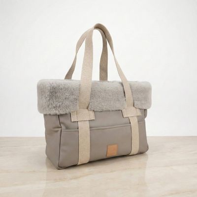 Baubaru Annalisa Luxe Draagtas – Eco Taupe + castorino sand