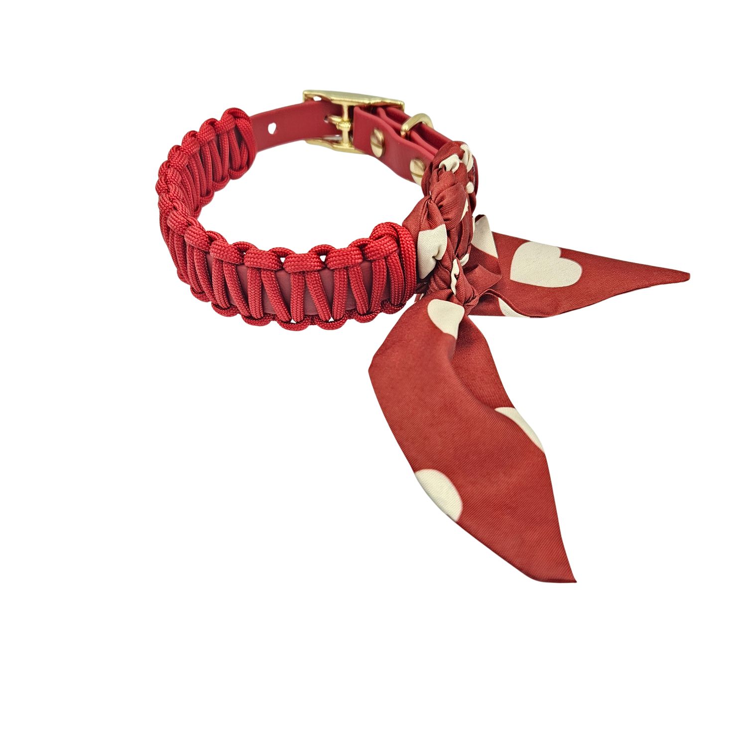 Halsband Nova Wide – BioThane® & Paracord - Skyo, Kleur: Amour