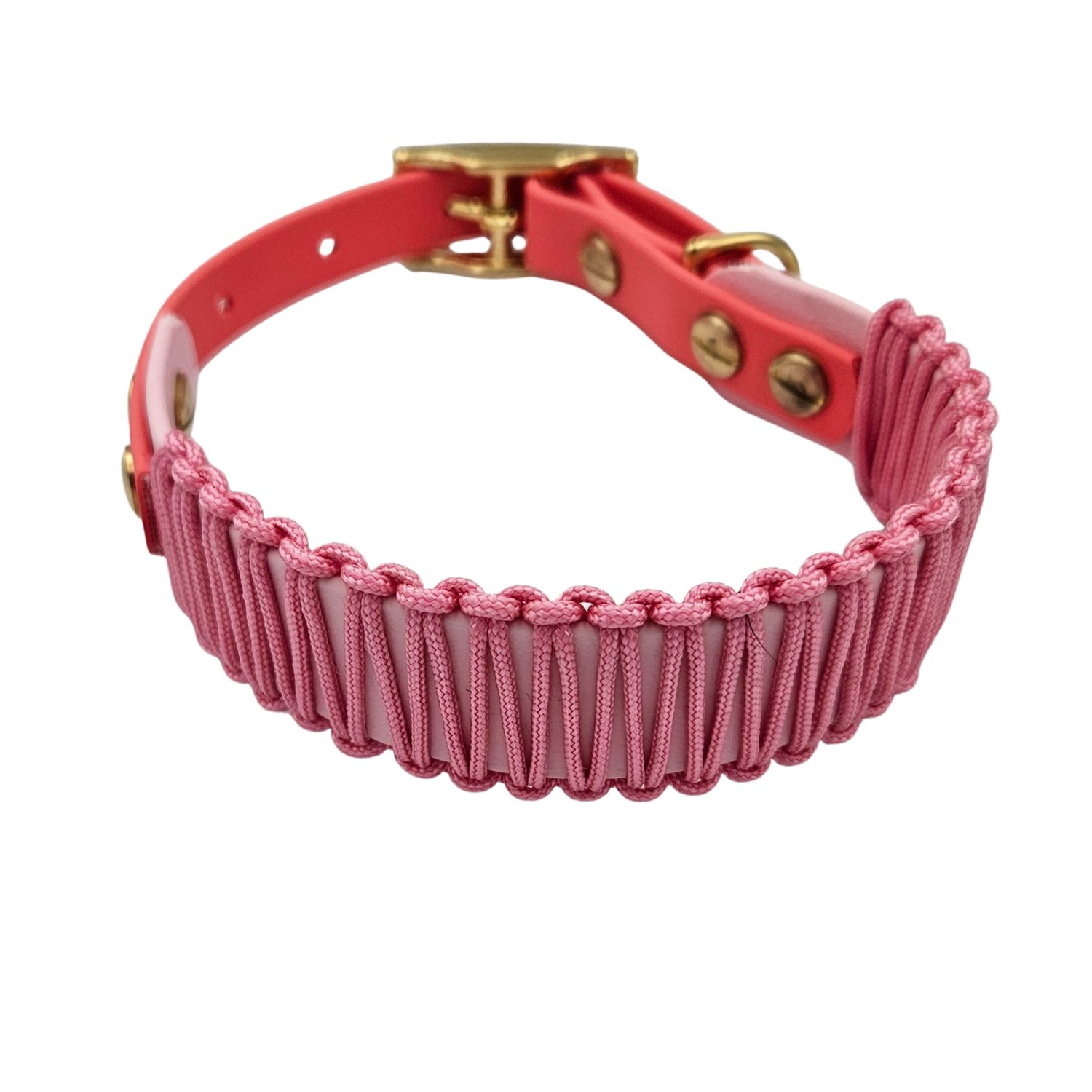 Halsband Nox – BioThane® & Paracord - Skyo, Kleur: Strawberry