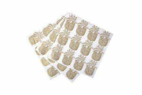 SERVIETTE IMPRIMEE ANANAS OR (x16)