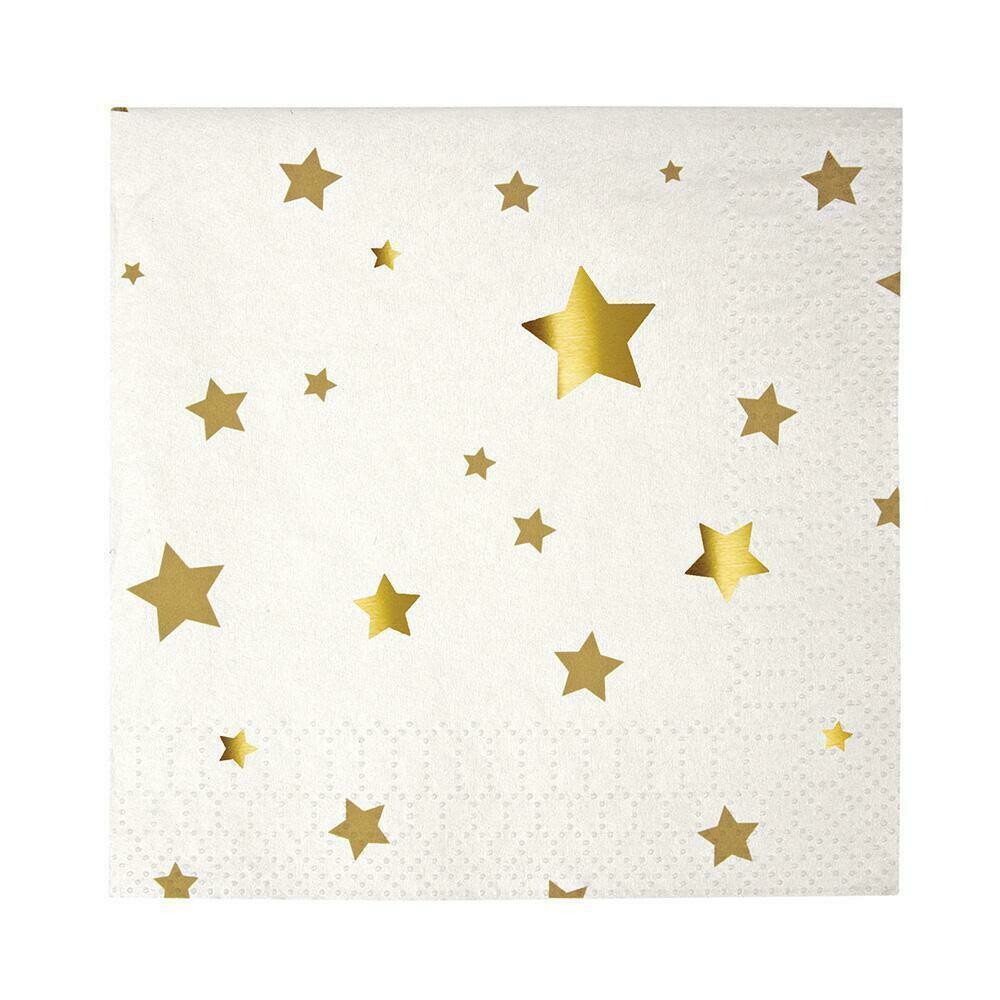 SERVIETTE ETOILE DOREE PETIT MODELE (x16)