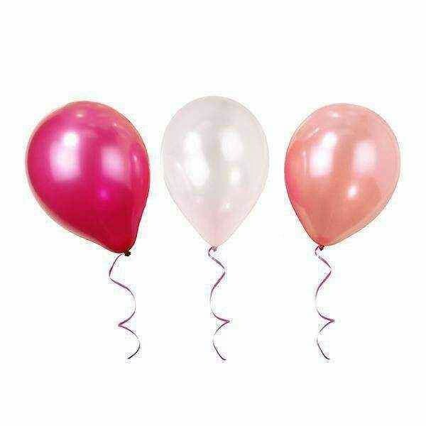 BALLON 2 NUANCES DE ROSE ET CREME (x9)