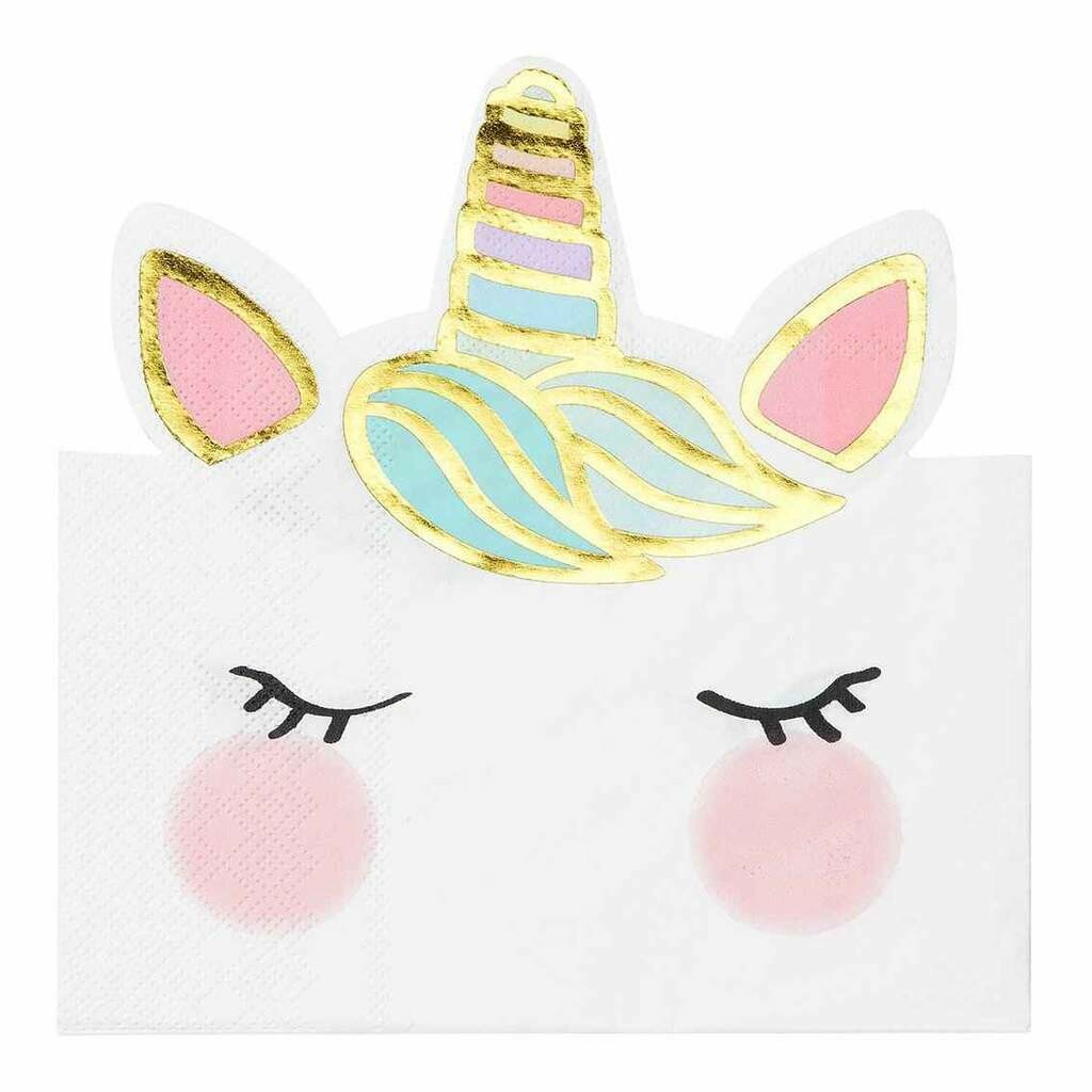 SERVIETTE SILHOUETTE LICORNE (x12)