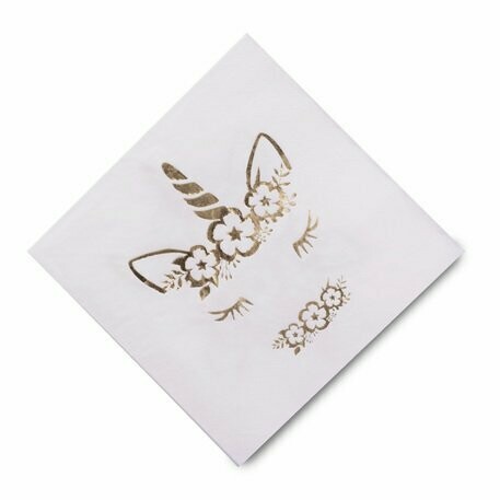 SERVIETTE LICORNE DORURE CHAMPAGNE 3PLIS 33X33CM (x16)