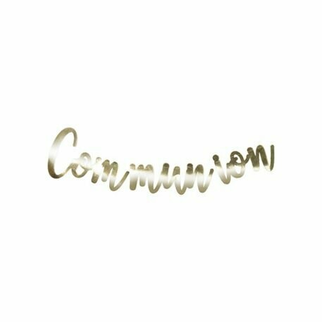 GUIRLANDE COMMUNION METAL OR LETTRES 14CM - 1M