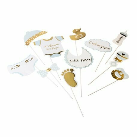 KIT PHOTOBOOTH BABY SHOWER GARCON 11PCS