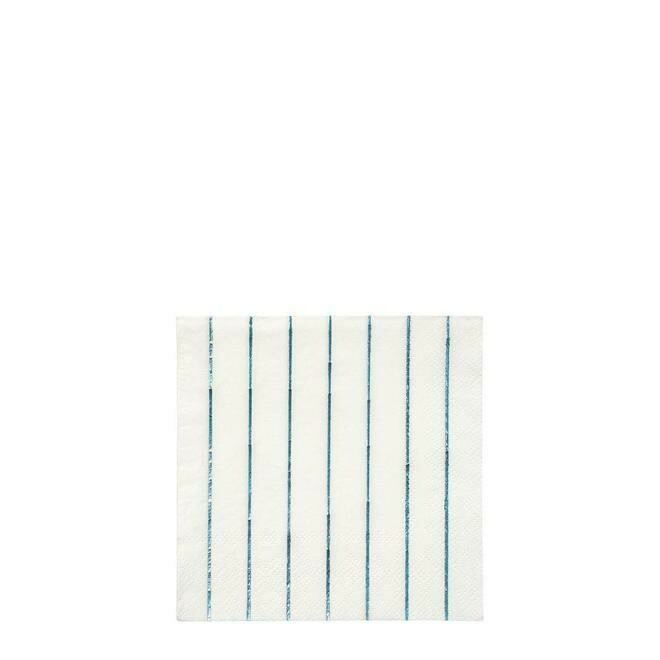 SERVIETTE COCKTAIL HOLOGRAPHIQUE BLEU PETIT MODELE (x16)