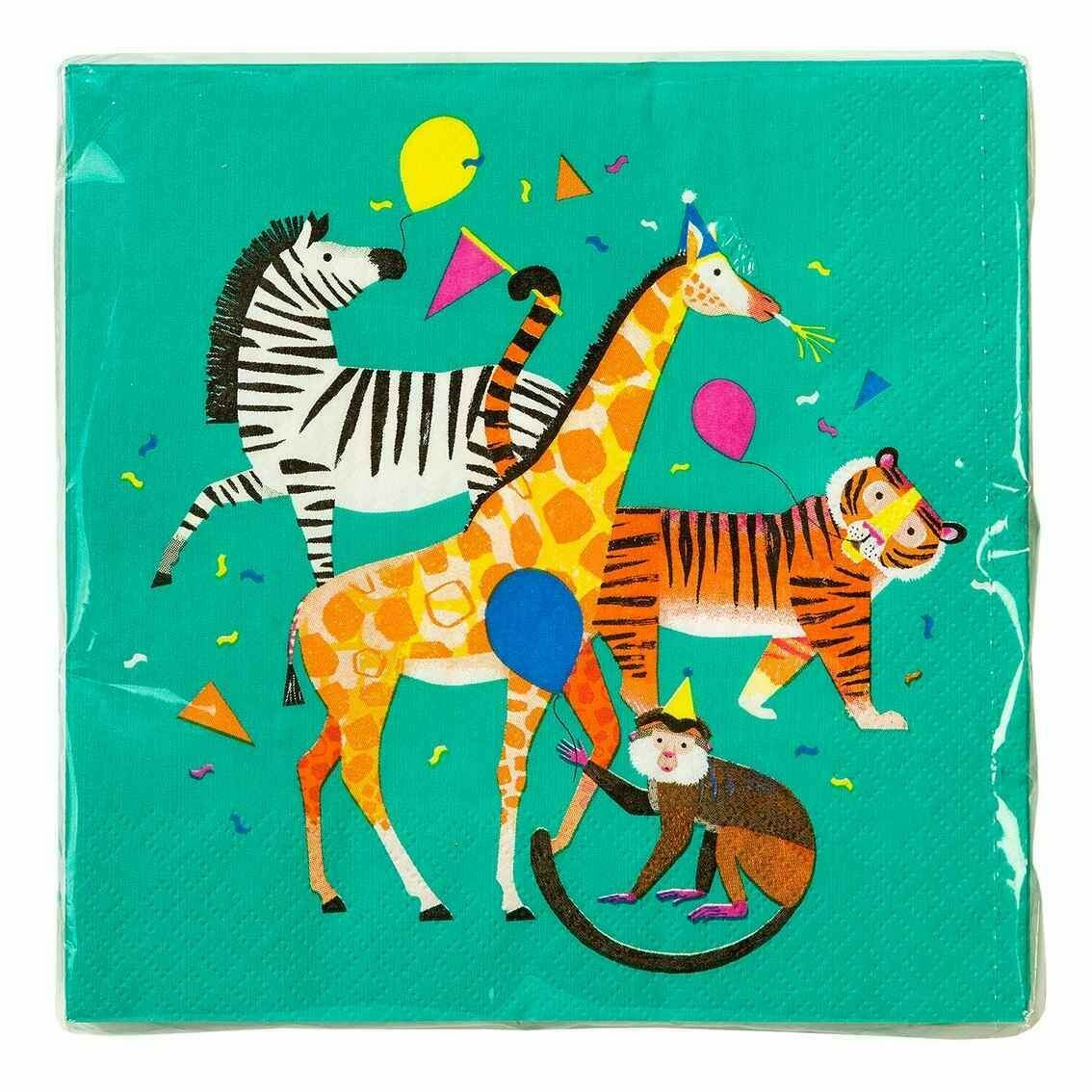 SERVIETTE ANIMAUX SAFARI (x16)
