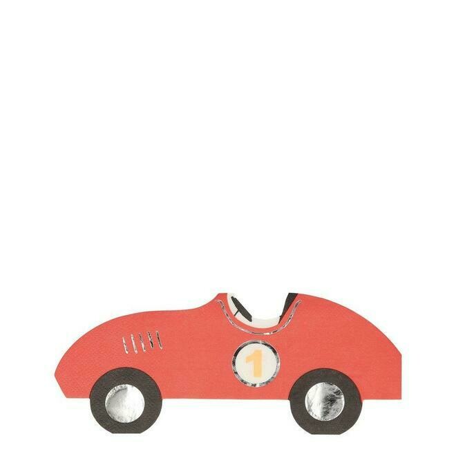 SERVIETTE FORME VOITURE DE COURSE ANCIENNE (x16)