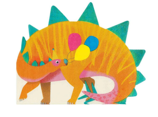 SERVIETTE SILHOUETTE DINOSAURE (x16)