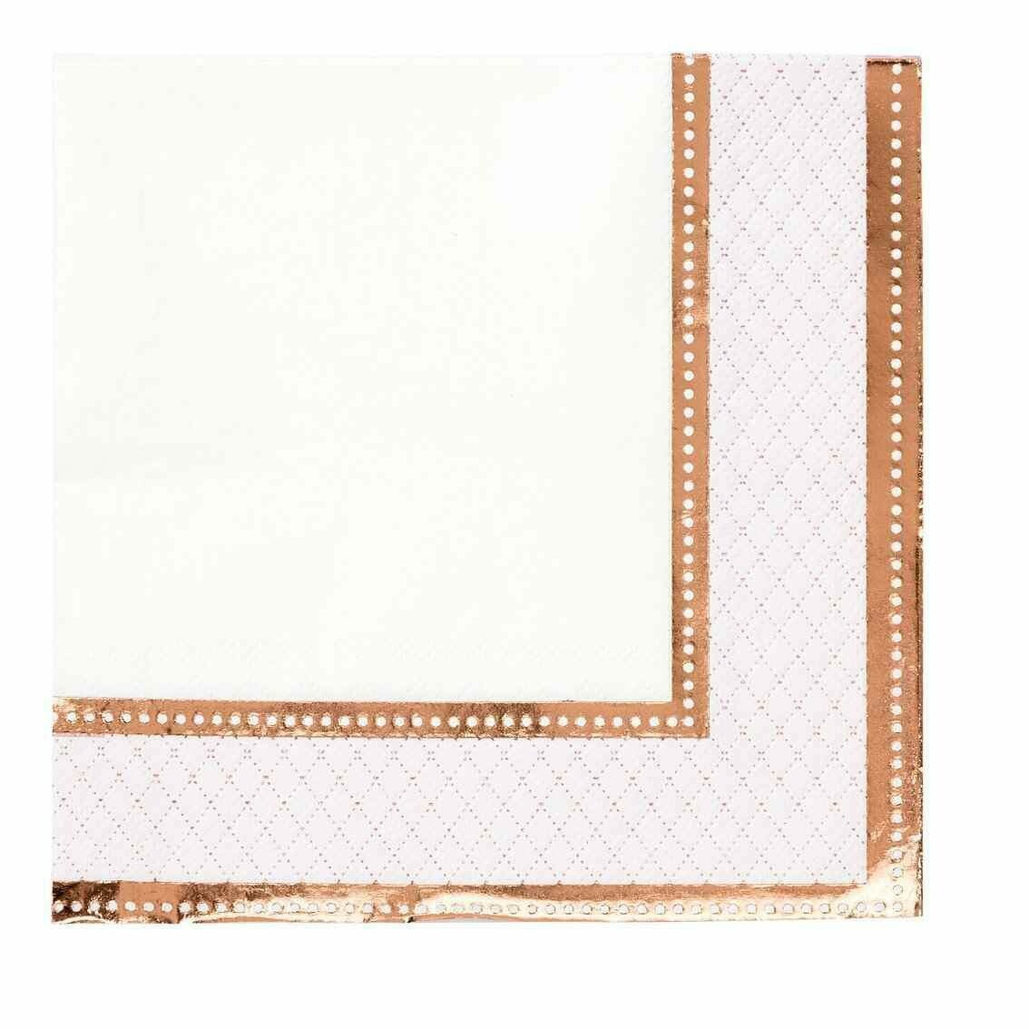 SERVIETTE BORD ROSE GOLD (x16)