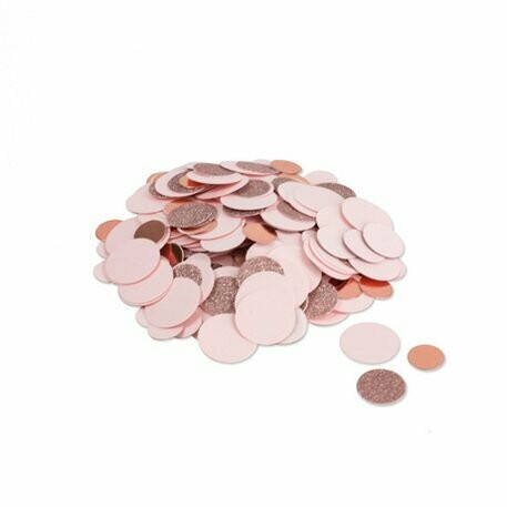 CONFETTI 14G MÉTAL ROSE GOLD, PAILLETTES ROSE ET PAPIER ROSE 14G 1.5/2/2.5CM