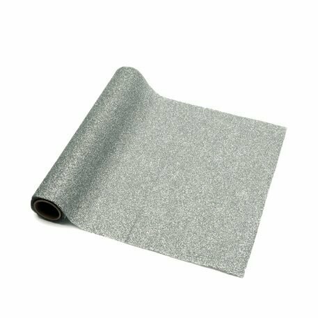 CHEMIN DE TABLE ETINCELANT PAILLETTES ARGENT 30CMX3M