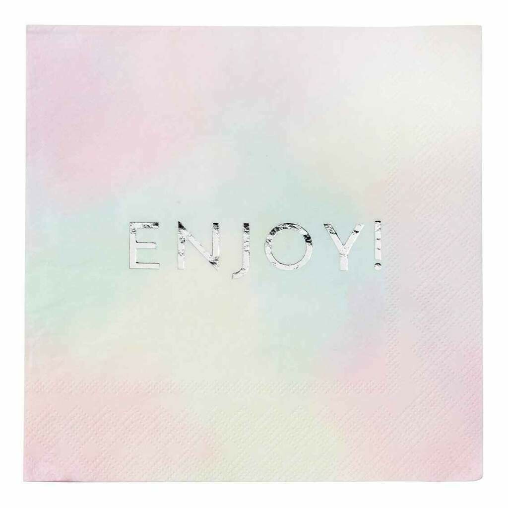 SERVIETTE ROSE ET OR ENJOY (x16)