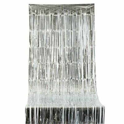 RIDEAU LAME ARGENT SUR ADHESIF 92CMX2.44M