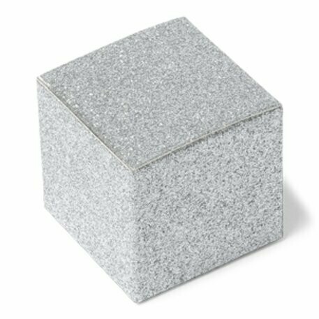 CONTENANT ETINCELANT PAILLETTES ARGENT 5X5CM (x8)