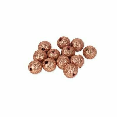PERLE EN BOIS PAILLETTES ROSE GOLD  (x12)