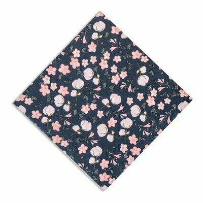 SERVIETTE LOVELY FLOWERS MARINE ET ROSE 3 PLIS 33X33CM(x16)