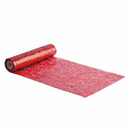 CHEMIN DE TABLE PAILLETTES COQUETTE ROUGE 28CMX3M