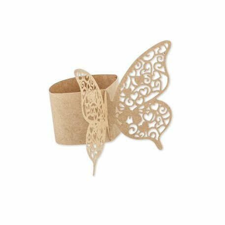 ROND DE SERVIETTE PAPILLON KRAFT 27X8CM (x20)