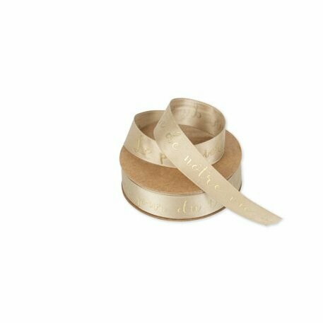 RUBAN SATIN MARRON GLACE OR LE PREMIER JOUR DU RESTE 19MMX10M