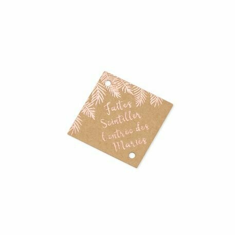ETIQUETTE "FAITES SCINTILLER L'ENTREE DES MARIES" 3.6X3.6CM (x10)