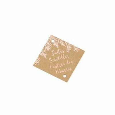 ETIQUETTE "FAITES SCINTILLER L'ENTREE DES MARIES" 3.6X3.6CM (x10)