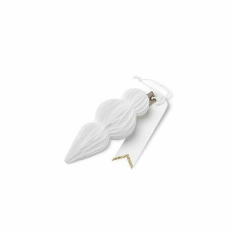 MARQUE-PLACE PAMPILLE ALVEOLEE BLANC+ETIQUETTES PAILLETT OR 10X4CM (x6)