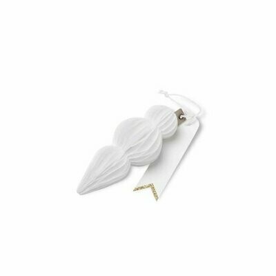 MARQUE-PLACE PAMPILLE ALVEOLEE BLANC+ETIQUETTES PAILLETT OR 10X4CM (x6)