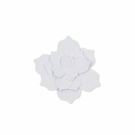 FLEUR 3D 12.5CM BLANCHE & 30 PASTILLES ADHESIVES A MONTER (x5)