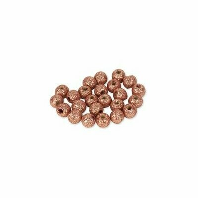 PERLES EN BOIS PAILLETTES ROSE GOLD 0.8CM (x24)