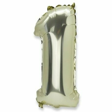 BALLON METAL OR 86CM CHIFFRE 1 PAILLE INCLUSE