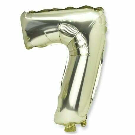 BALLON METAL OR 86CM CHIFFRE 7 PAILLE INCLUSE