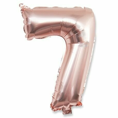 BALLON ROSE GOLD 86CM CHIFFRE 7 PAILLE INCLUSE