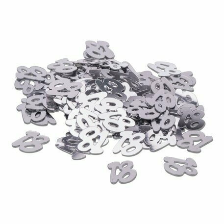 CONFETTIS METAL "18" ARGENT 1CM 17GR