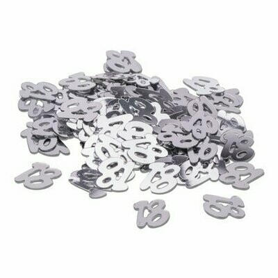 CONFETTIS METAL "18" ARGENT 1CM 17GR