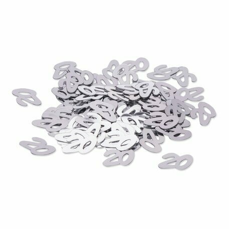CONFETTIS METAL "20" ARGENT 1CM 17GR