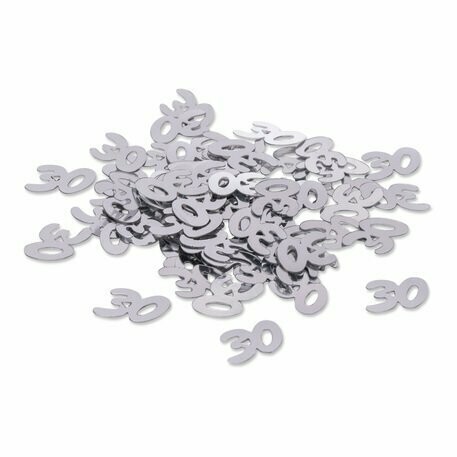 CONFETTIS METAL "30" ARGENT 1CM 17GR